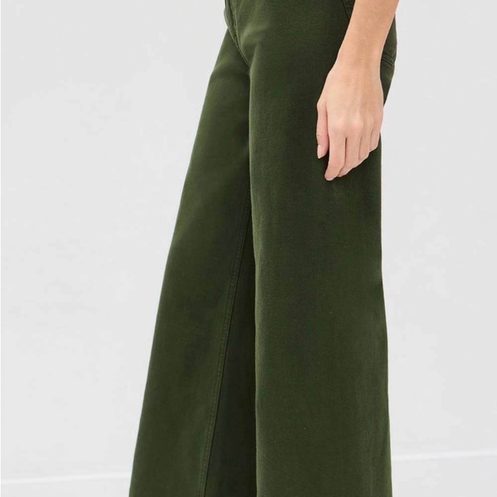 pistola Olive Green Wide Leg Pants